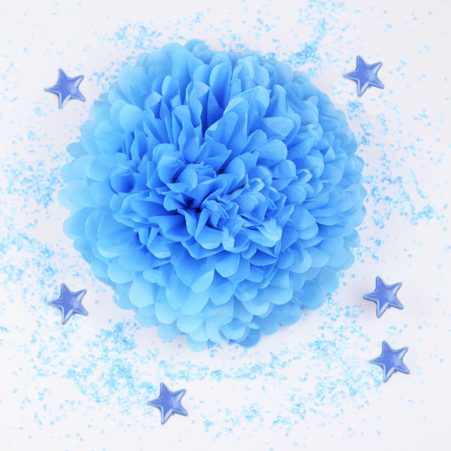 Pacific Blue Paper Pom Pom party decorations various sizes Sea party decor  Boy baby shower Bridal shower frozen winter birthday party decor