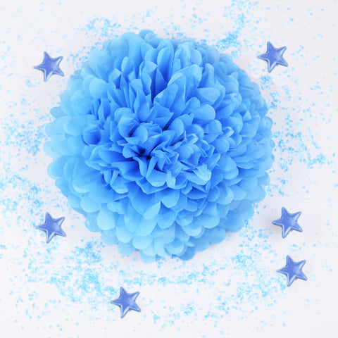 Pacific Blue Paper Pom Pom party decorations various sizes Sea party decor  Boy baby shower Bridal shower frozen winter birthday party decor
