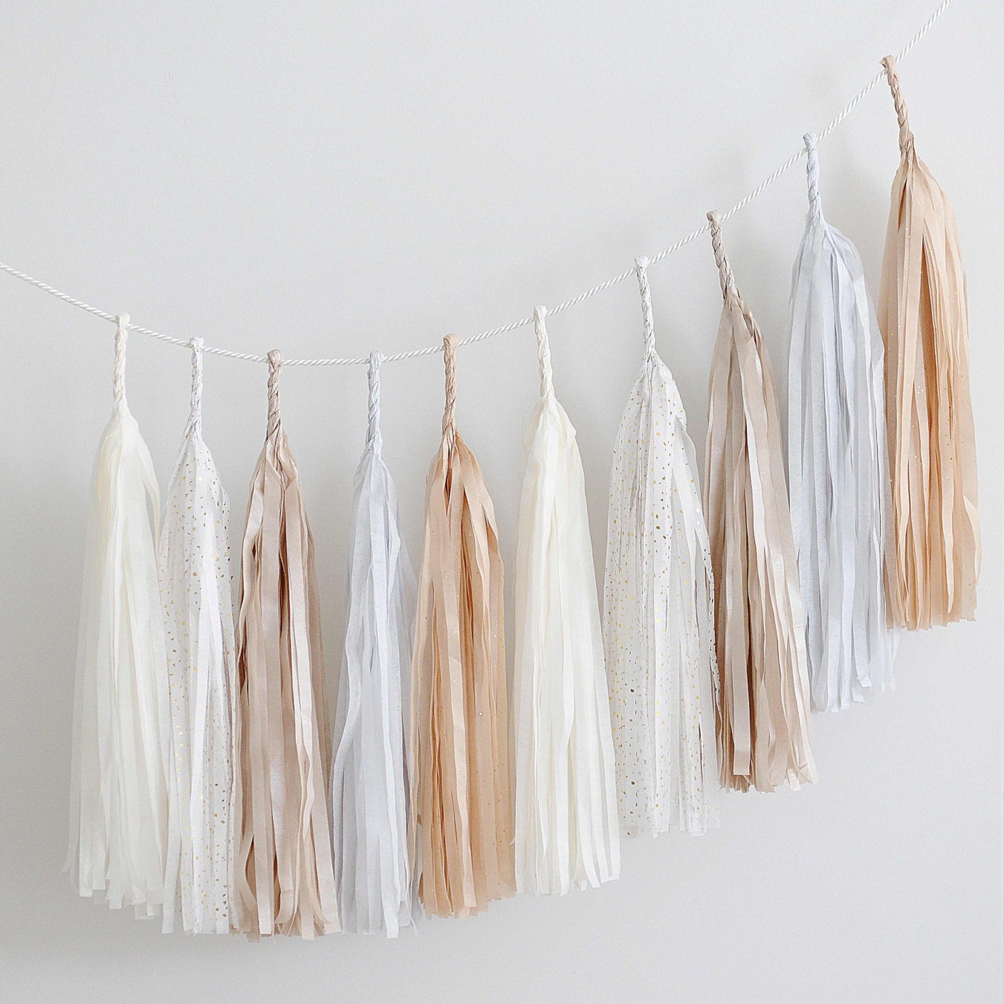 Golden Glamour Celebration  Paper tassel garland elegant Wedding garland Fringe garland Bridal shower garland - READY TO USE