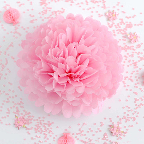 Baby pink fluffies peper pom poms  birthday decor Baby shower decor Paper flowers Wedding decoration bridal shower boho whimsical  party