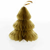 Metallic Gold Paper Christmas Tree Honeycomb Decorations | Vintage Christmas Decor for Home, Office, Classroom, and Windows