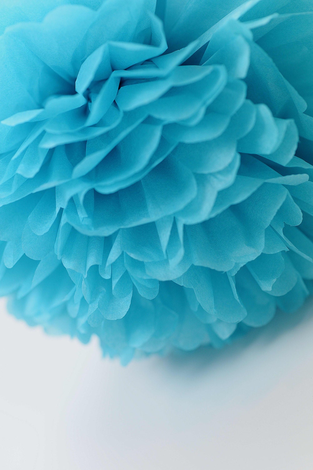 Bright Turquoise Tissue Paper Pom Pom party decorations High quality Fluffiest Wedding Birthday Party Decor Handmade Paper Flowers