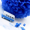 Paper pom pom in Parade blue party decorations royal blue 4th of July decor wedding Birthday party baby shower bridal shower paper flowers