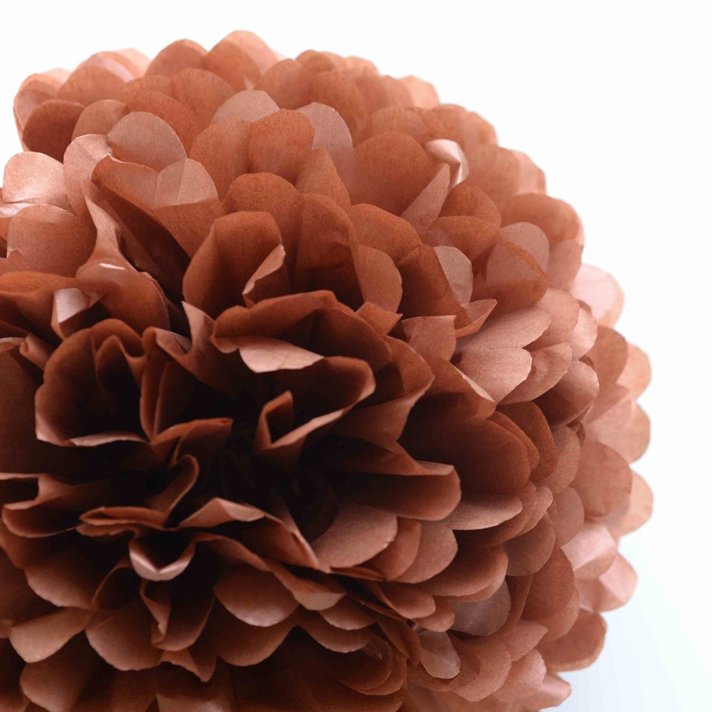 Copper Paper pom pom  party decorations shimmery copper - various sizes
