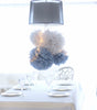 Dusty blue and white paper pom pom party decorations set of 64 PSC baby shower decor boho Weding birthday party decorations -large set