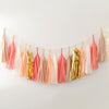 Fully Assembled Coral Tassel Garland - Wedding Decor, Living Coral Party Garland, Bridal Shower Decoration, eco friendly