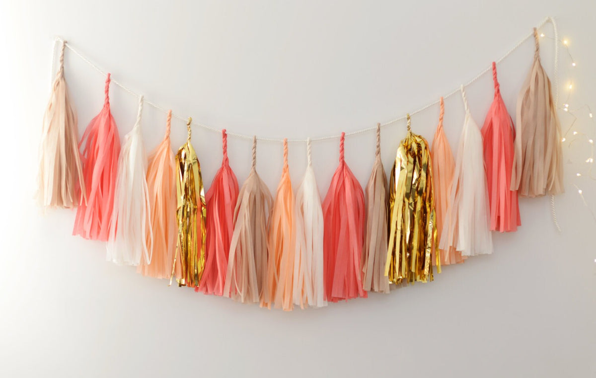 Coral Tassel Garland: Party & Wedding Decor