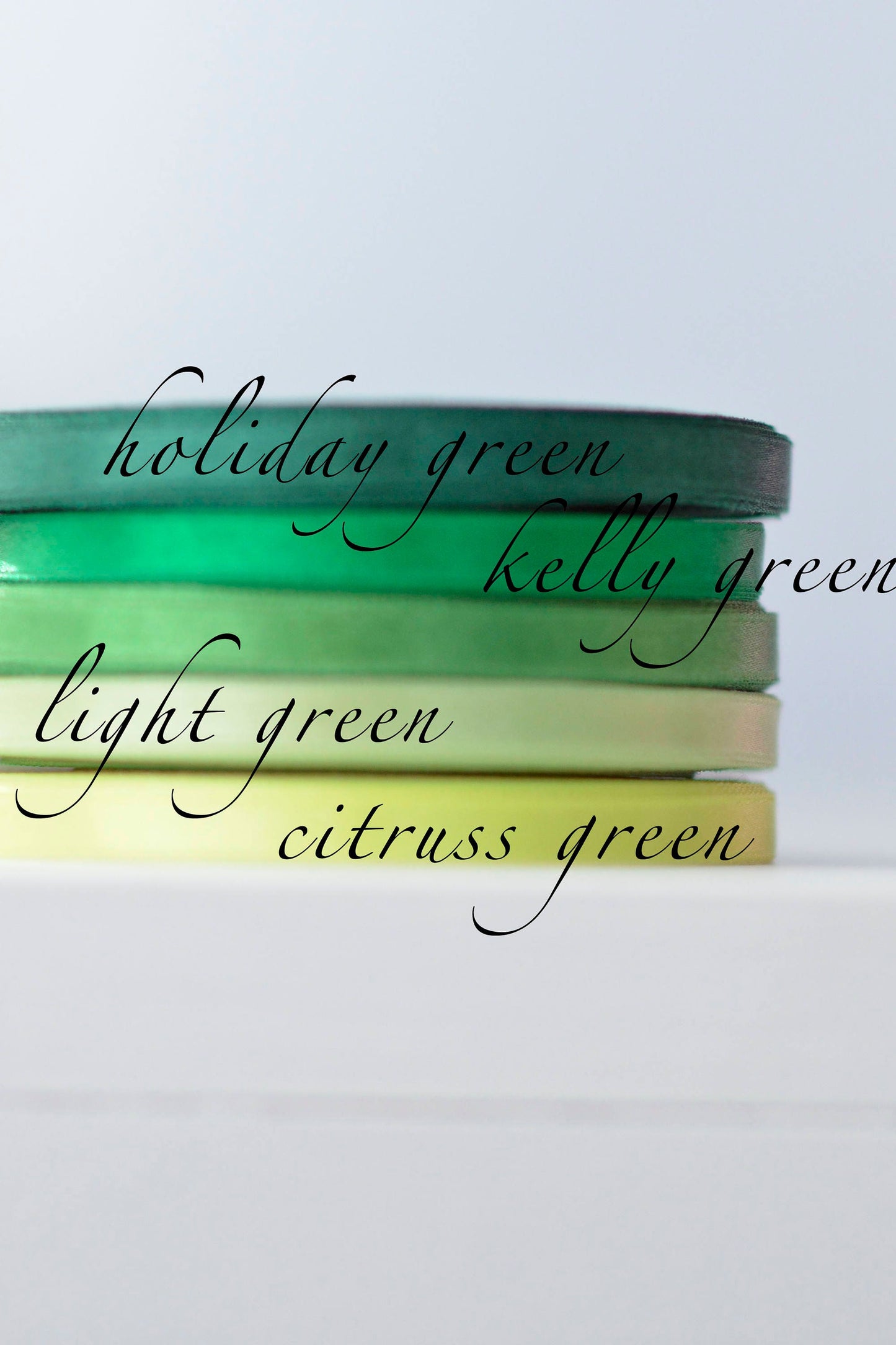 Citrus green double sided satin ribbon roll