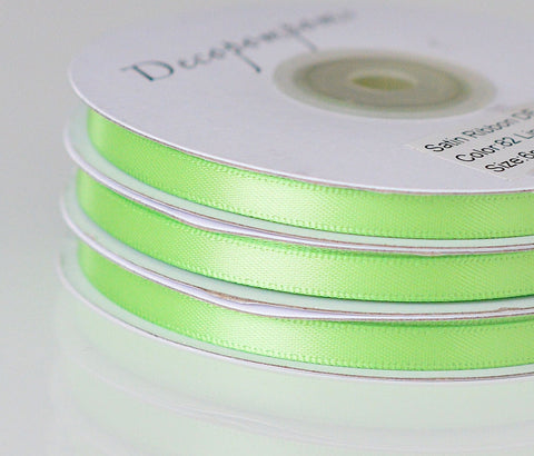 Citrus green double sided satin ribbon 25 m full roll bright lime green high quality ribbon 6mm 12mm Gift wrap bow crafts satin ribbon
