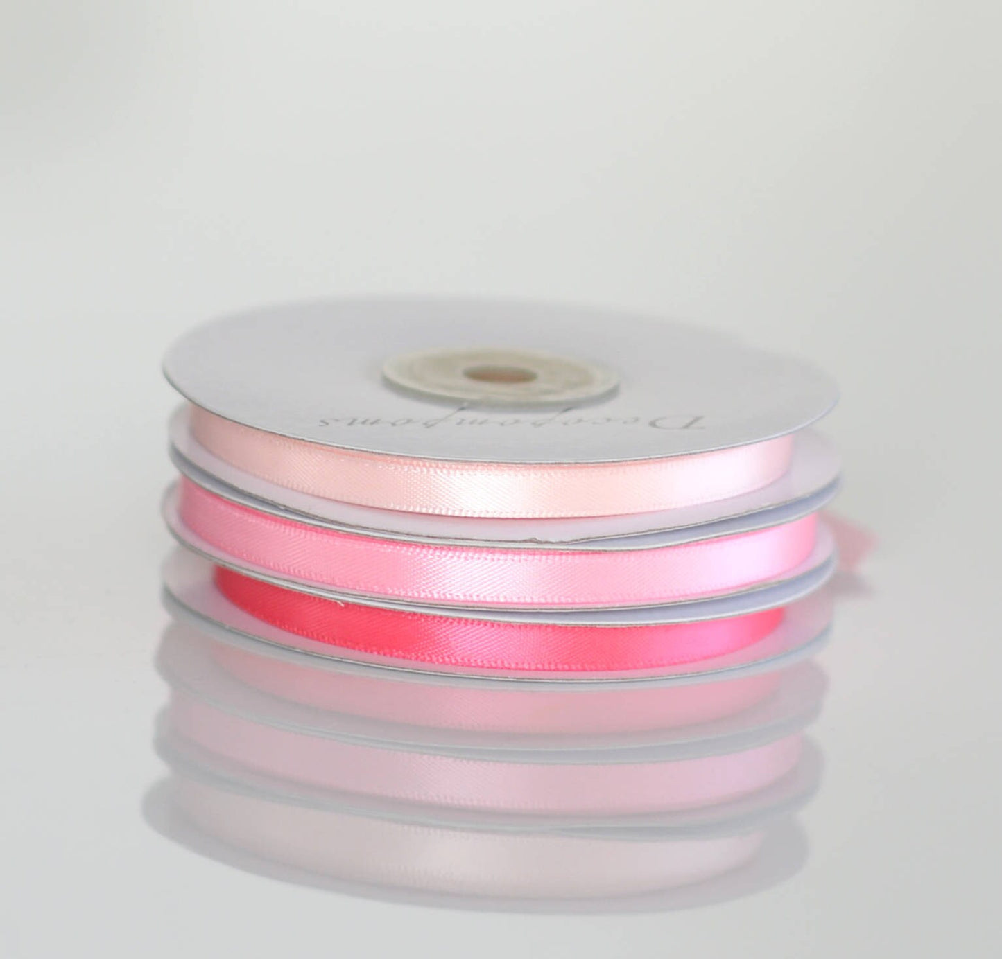 Baby pink double sided satin ribbon roll