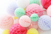 Pastel color paper honeycomb balls set - paper decorations for wedding, birthday party decor ,  Honeycomb arch