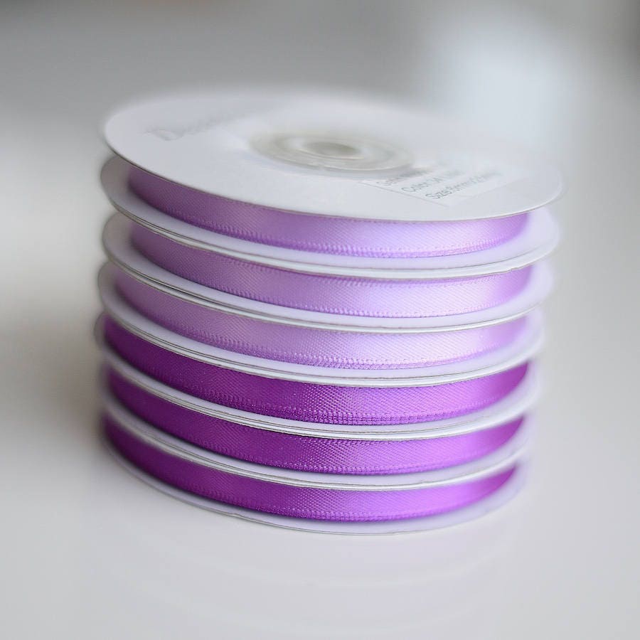 Purple double sided satin ribbon roll