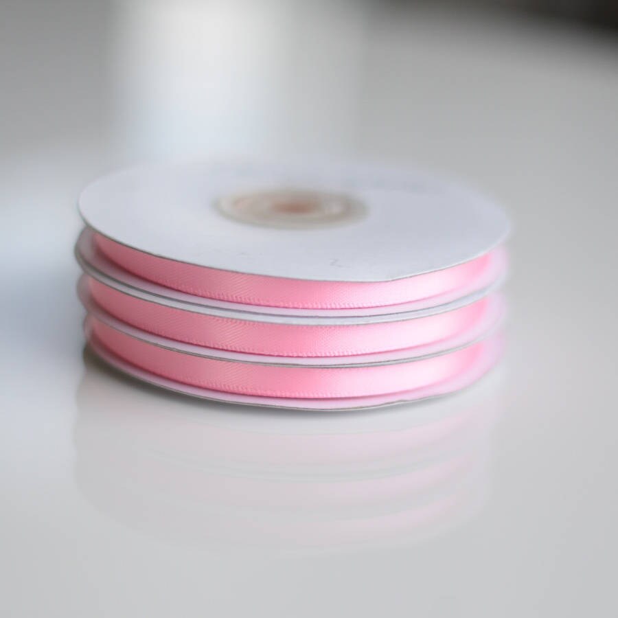 Baby pink double sided satin ribbon roll
