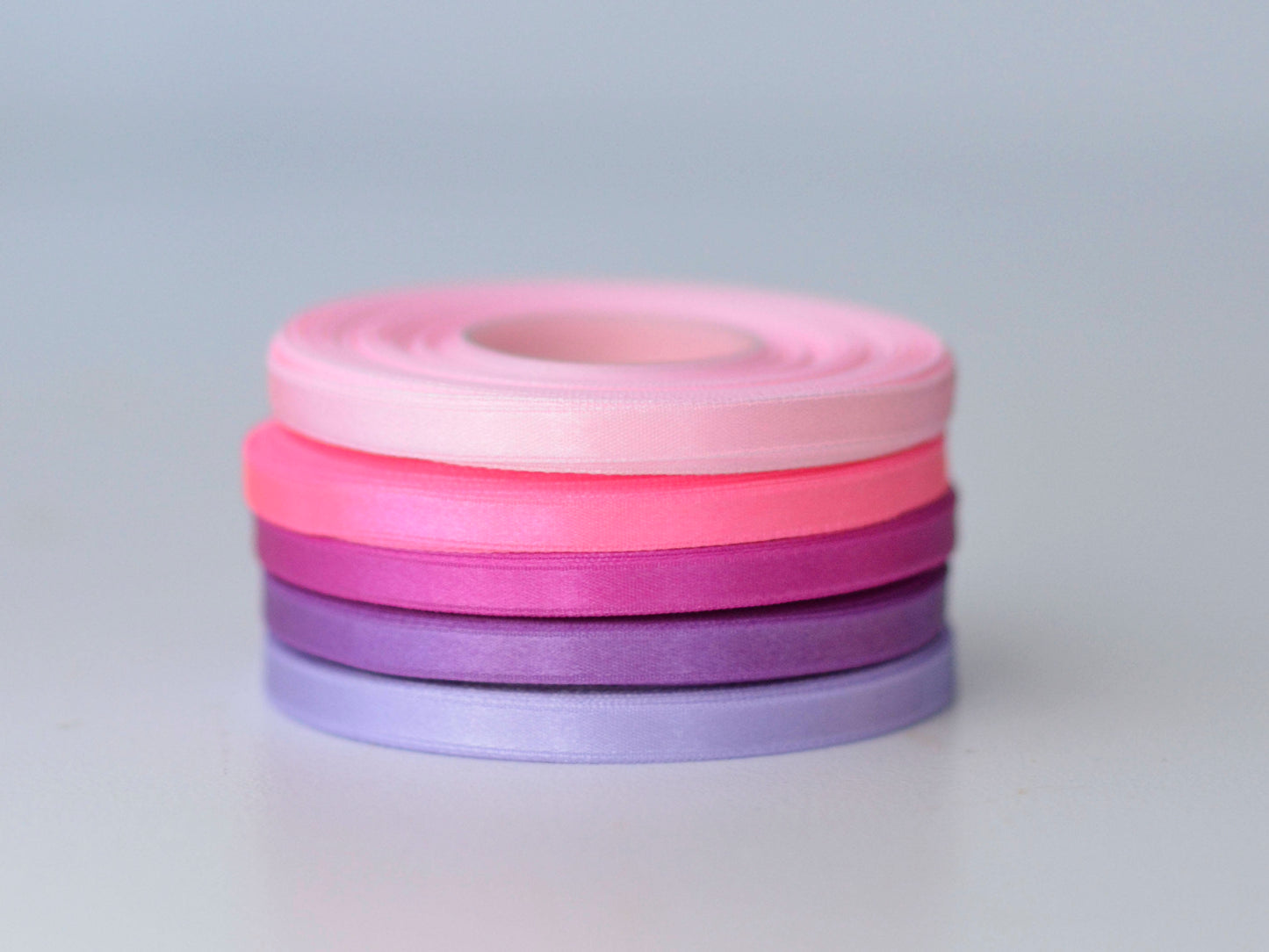 Baby pink double sided satin ribbon roll