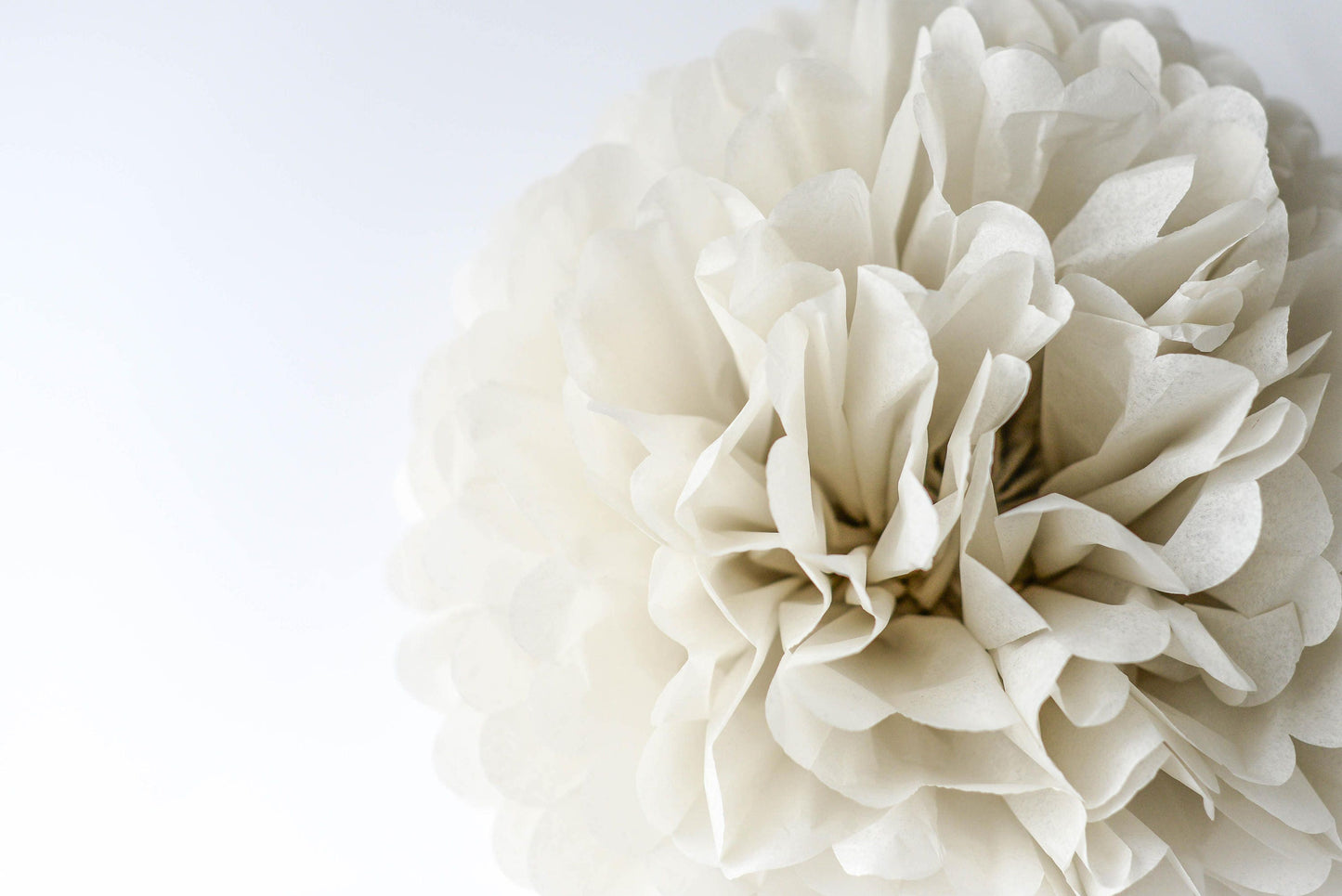 Paper pom poms in almond milk Rustic boho wedding decorations oatmeal neutral Paper flowers baby shower, bridal shower, birthday decor