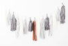 Metallic Silver, Bronze, and Grey Paper Tassel Garland | Fringe Birthday Banner