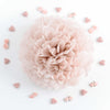 Dusty pink paper pom poms matte rose gold paper flowers Wedding decoration Baby shower decor Bridal shower decor romantic party theme