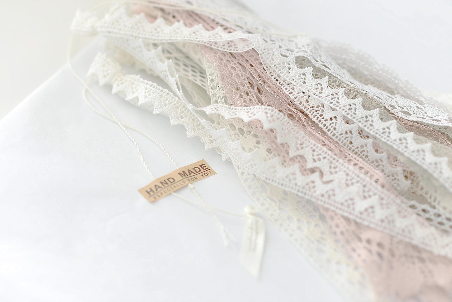 Natural linen cochet ribbon tassel fringe garland 2m length with mini led lights Shabby Chic Banner for Wedding Baby Shower
