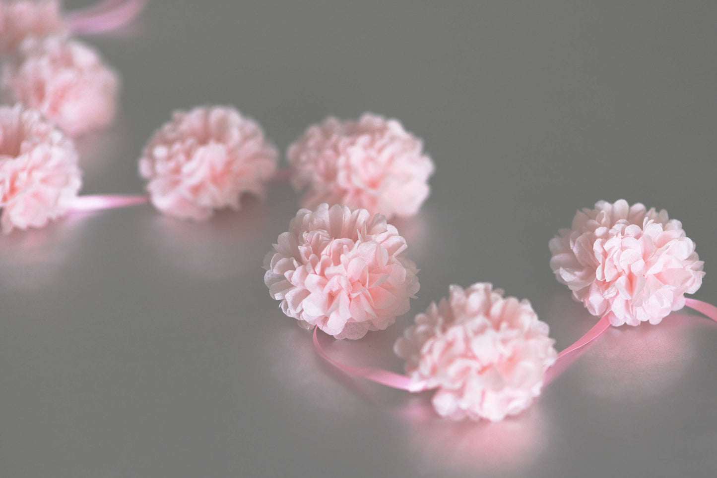 Custom Mini Paper Pom Pom Garland - 2m (78”) Party Decoration, Handmade and Eco-Friendly