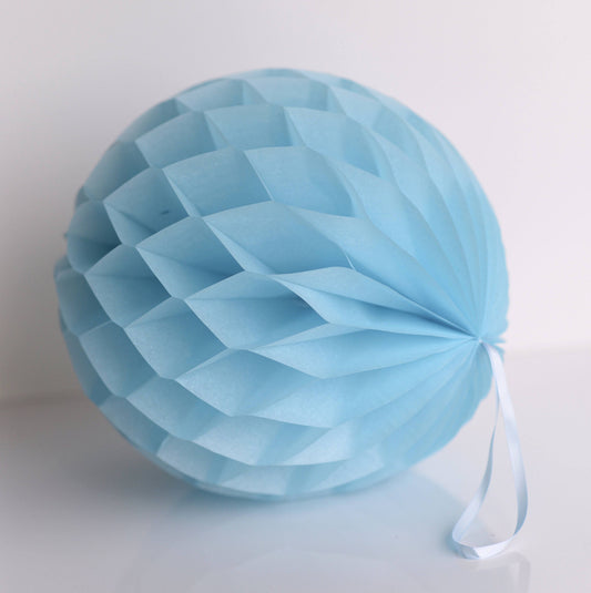 Sky Blue Paper Honeycomb Ball - Baby Shower, Gender Reveal Party, Nursery party Decorations