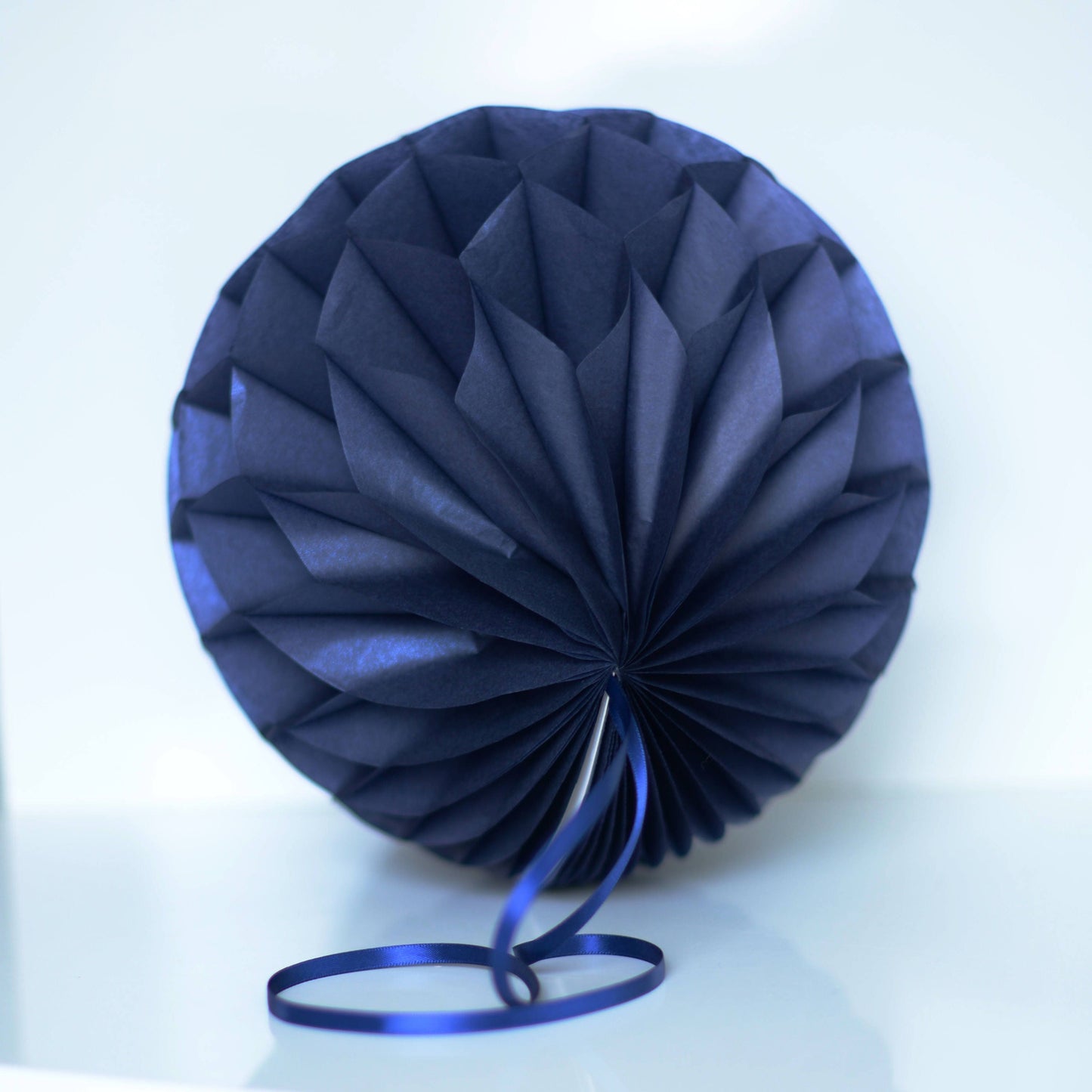 Shimmery navy blue paper honeycomb ball party decoration wedding Christmas paper ornament classic bridal shower decor housewarming gift
