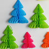 Metallic Gold Paper Christmas Tree Honeycomb Decorations | Vintage Christmas Decor for Home, Office, Classroom, and Windows