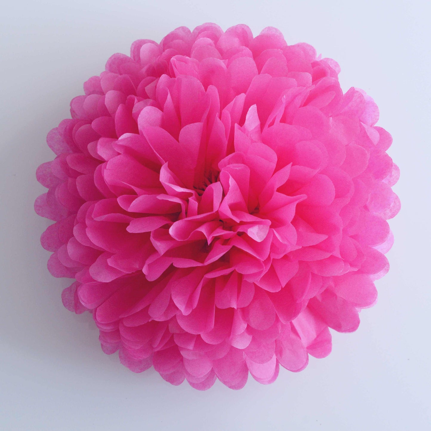 Handmade Hot Pink Tissue Paper Pom-Poms – Fluffy Party & Event Decor | Wedding, Baby Shower, Birthday, Eco-Friendly Decorations