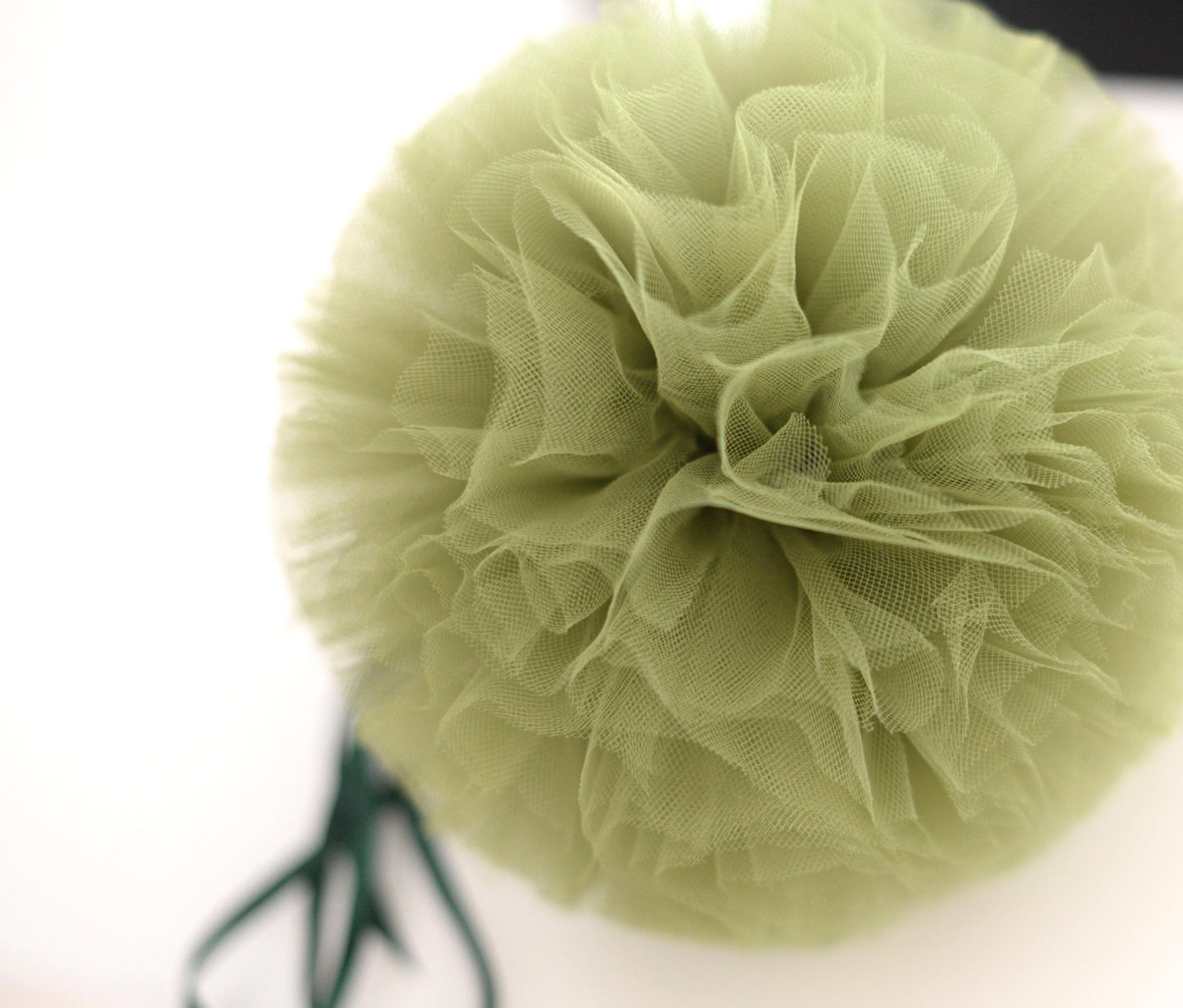 Olive green tulle pom poms  party decorations,  moss green Large tulle balls, wedding, birthday party, centrepiece, boho party decor