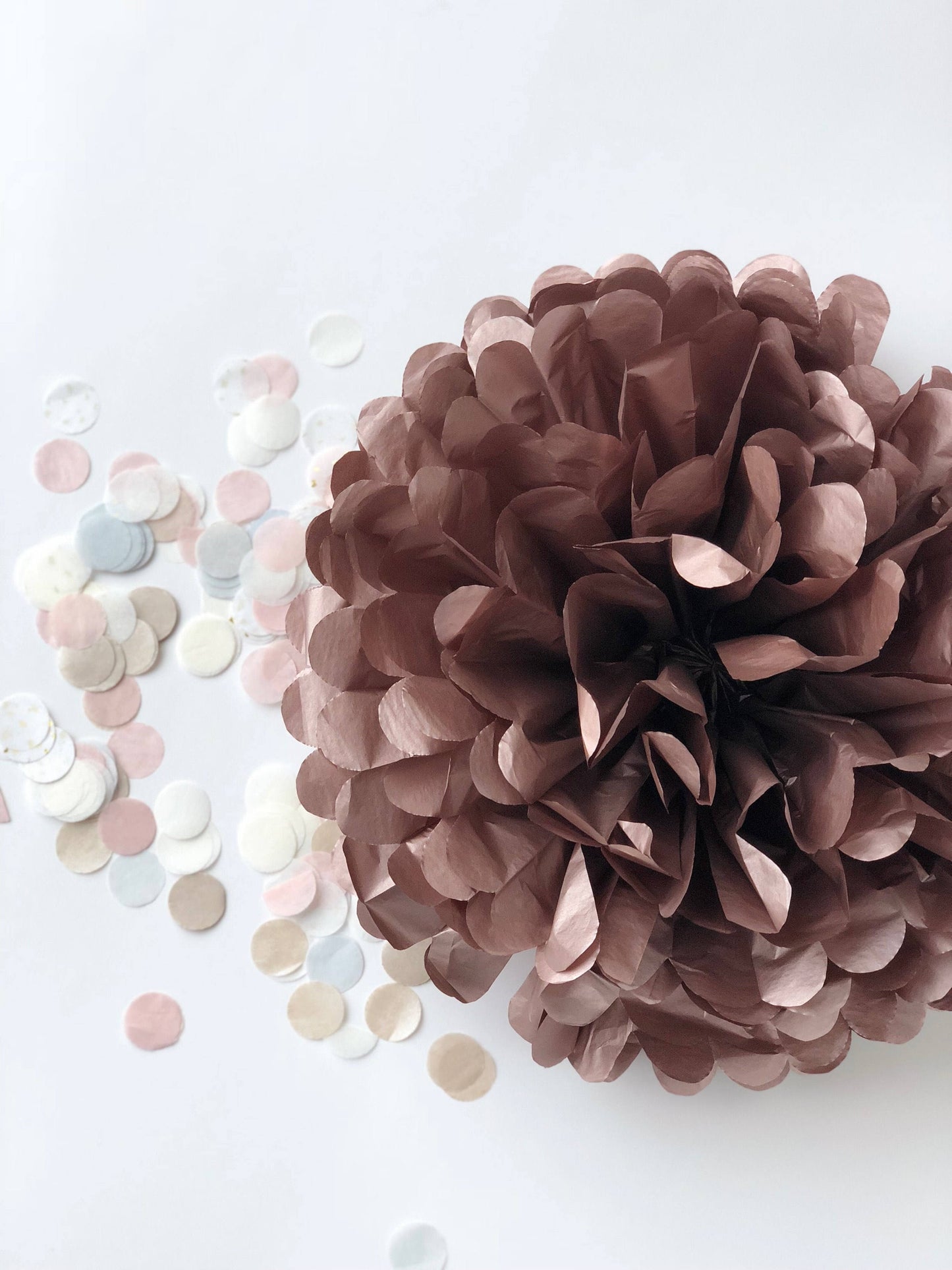 Metallic rose gold tissue paper pompom  | paper flowers | Shimmer paper decor