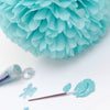 All Blue paper pom pom party decoration set  20 PSC Large paper flowers baby shower decor  Gender reveal party Birthday party decorations