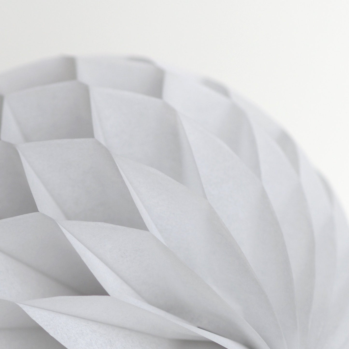 Grey tissue paper pom poms | Paper honeycomb balls | Winter party decor