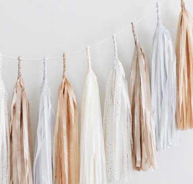 Golden Glamour Celebration  Paper tassel garland elegant Wedding garland Fringe garland Bridal shower garland - READY TO USE