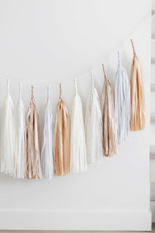 Golden Glamour Celebration  Paper tassel garland elegant Wedding garland Fringe garland Bridal shower garland - READY TO USE