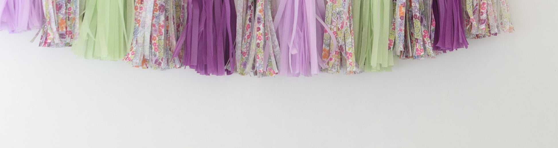 Pastel Floral Tassel Garland, Purple Sage Green Party Decorations, Fully Assembled Banner, Wedding