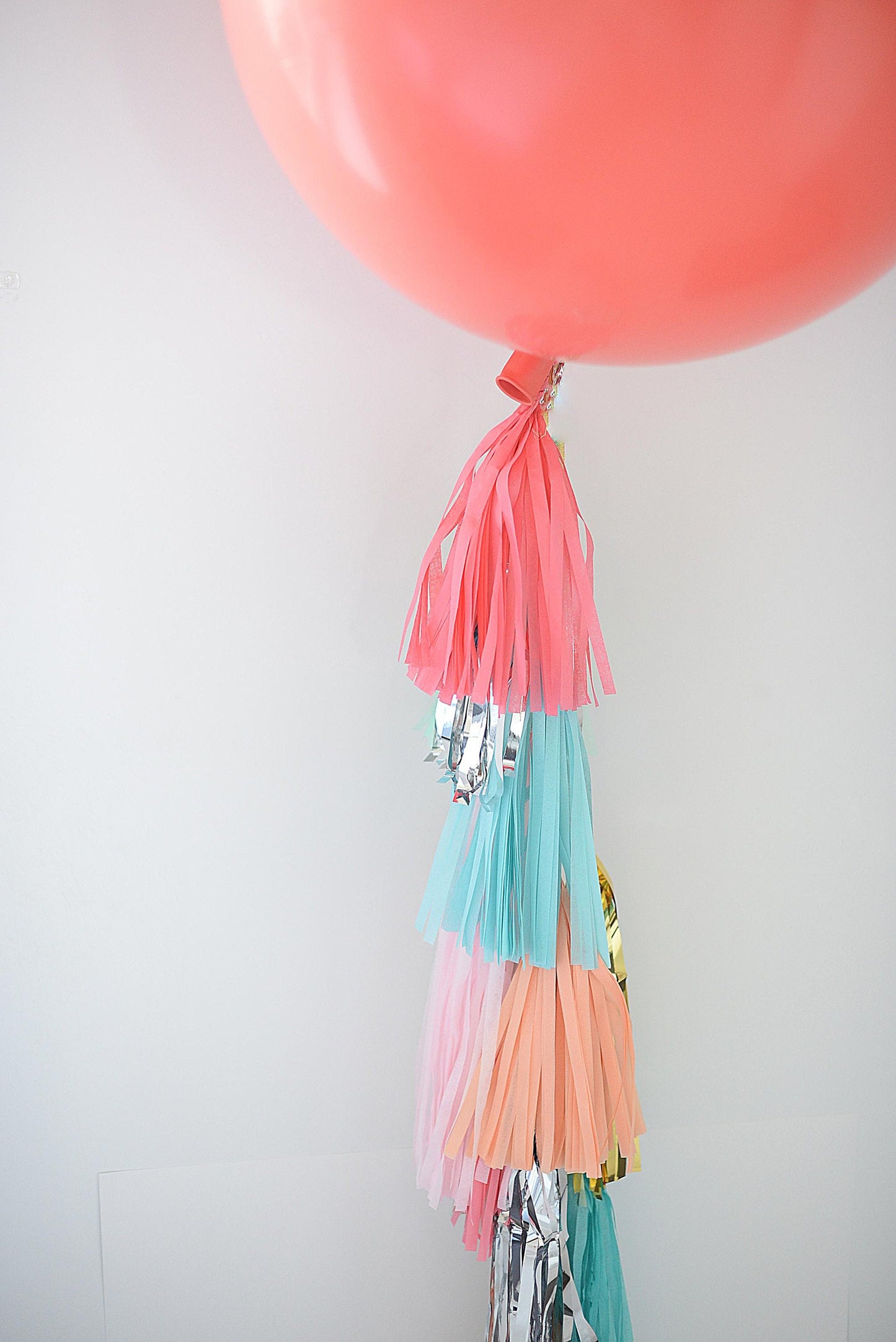 Fully Assembled Paper Tassel Garland - Nursery Decor, Party Decorations, 1st Birthday, Balloon Tail, Coral, Mint, Silver, Gold, Pink