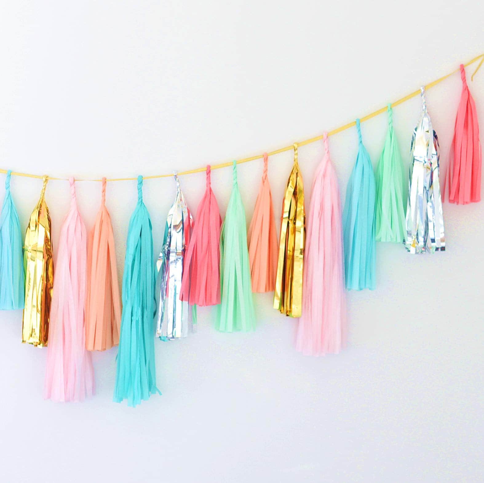 Personalized Graduation Tassel Garland: Gold Letter Banner, Colorful Fringe