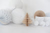White and champagne paper honeycomb party decoration set Paper Christmas tree Winter bauble  wedding  birthday party decor gift eco friendly