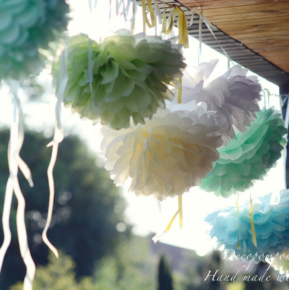 Etra large paper pom poms 4 PSC 49cm /19” custom colours paper flower set Baby shower rustic wedding birthday party decorations garden party