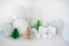 White and champagne paper honeycomb party decoration set Paper Christmas tree Winter bauble  wedding  birthday party decor gift eco friendly