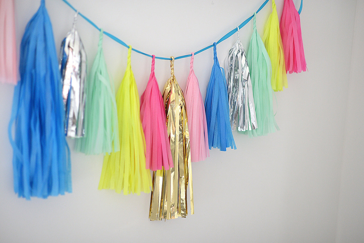 Bright colour Paper Tassel Garland – Fully Assembled Party Decor for Birthdays, Weddings, Baby Showers, and Bridal Showers -fiesta dreams