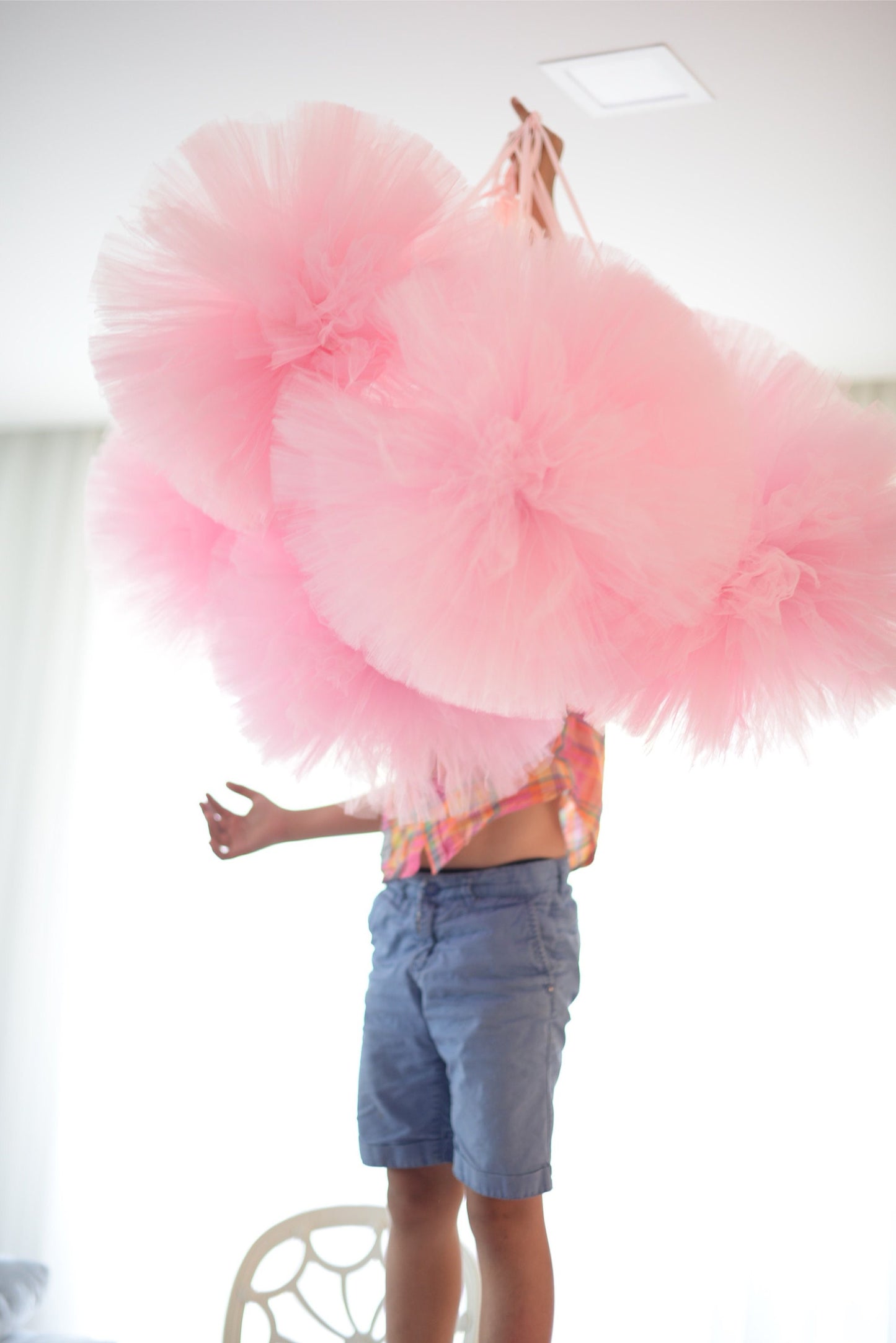 Extra large baby pink tulle pom poms set of 4  size 19”/49cm Baby shower, wedding,  princess birthday party decor