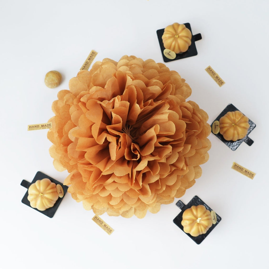 Kraft brown tissue Paper pom pom party decorations various sizes Rustic wedding Paper flowers neutral baby shower birthday party home decor