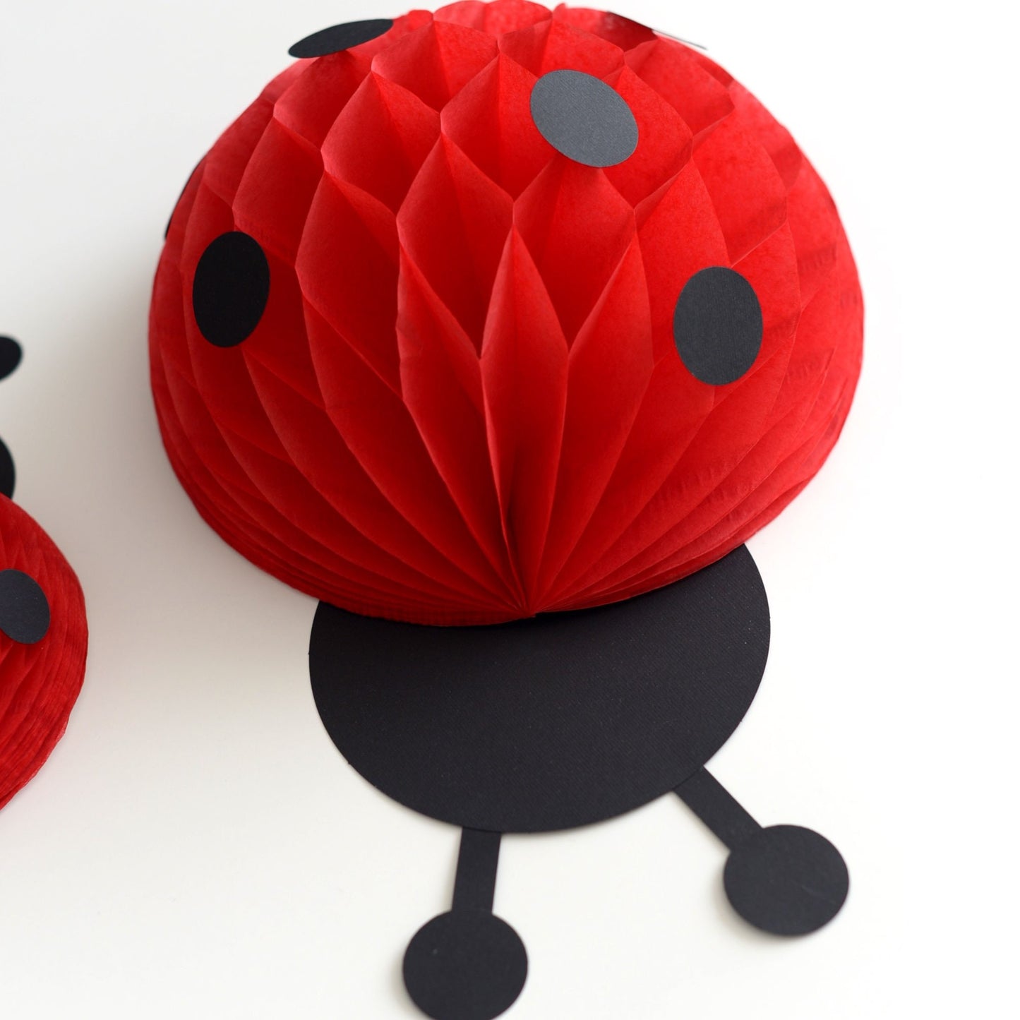 Ladybug Honeycomb Decoration - Paper Ladybird Birthday Decor, Wall and Table Décor