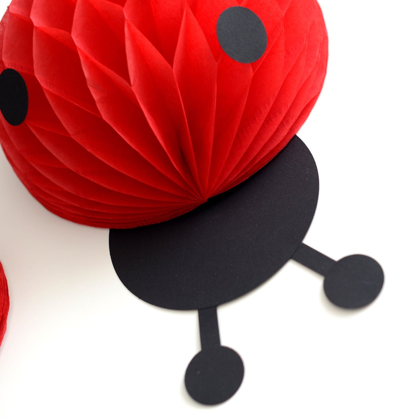 Ladybug Honeycomb Decoration - Paper Ladybird Birthday Decor, Wall and Table Décor