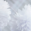 White with diamonds paper pompom - Shimmer White paper flowers - Wedding decorations