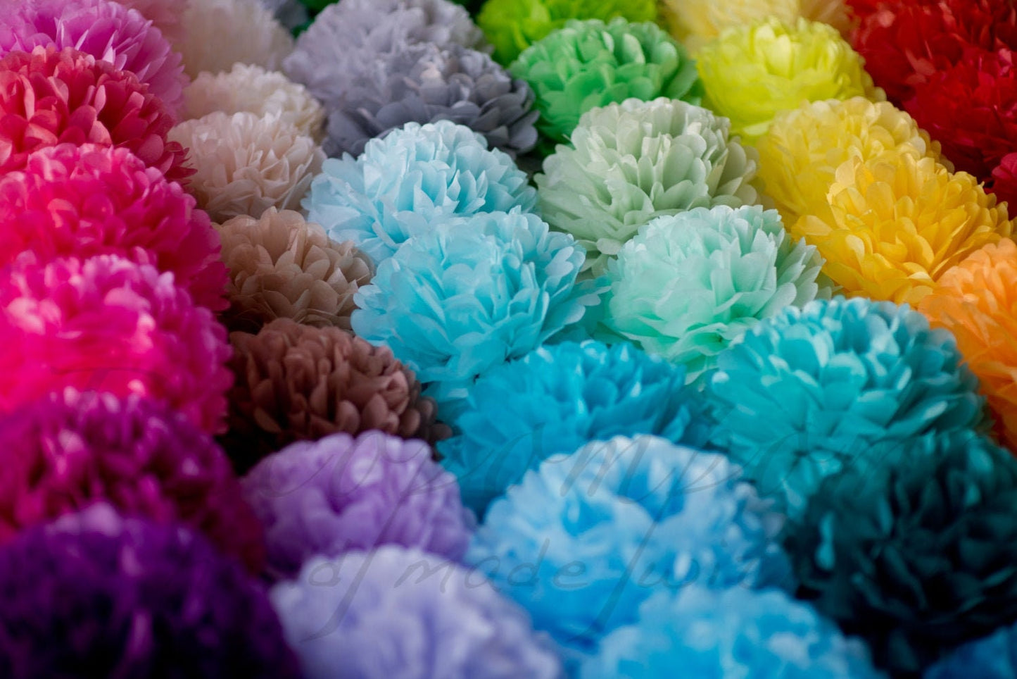 Paper pom pom set of 21 | Tissue paper balls | Colourful paper flowers | Birthday decorations
