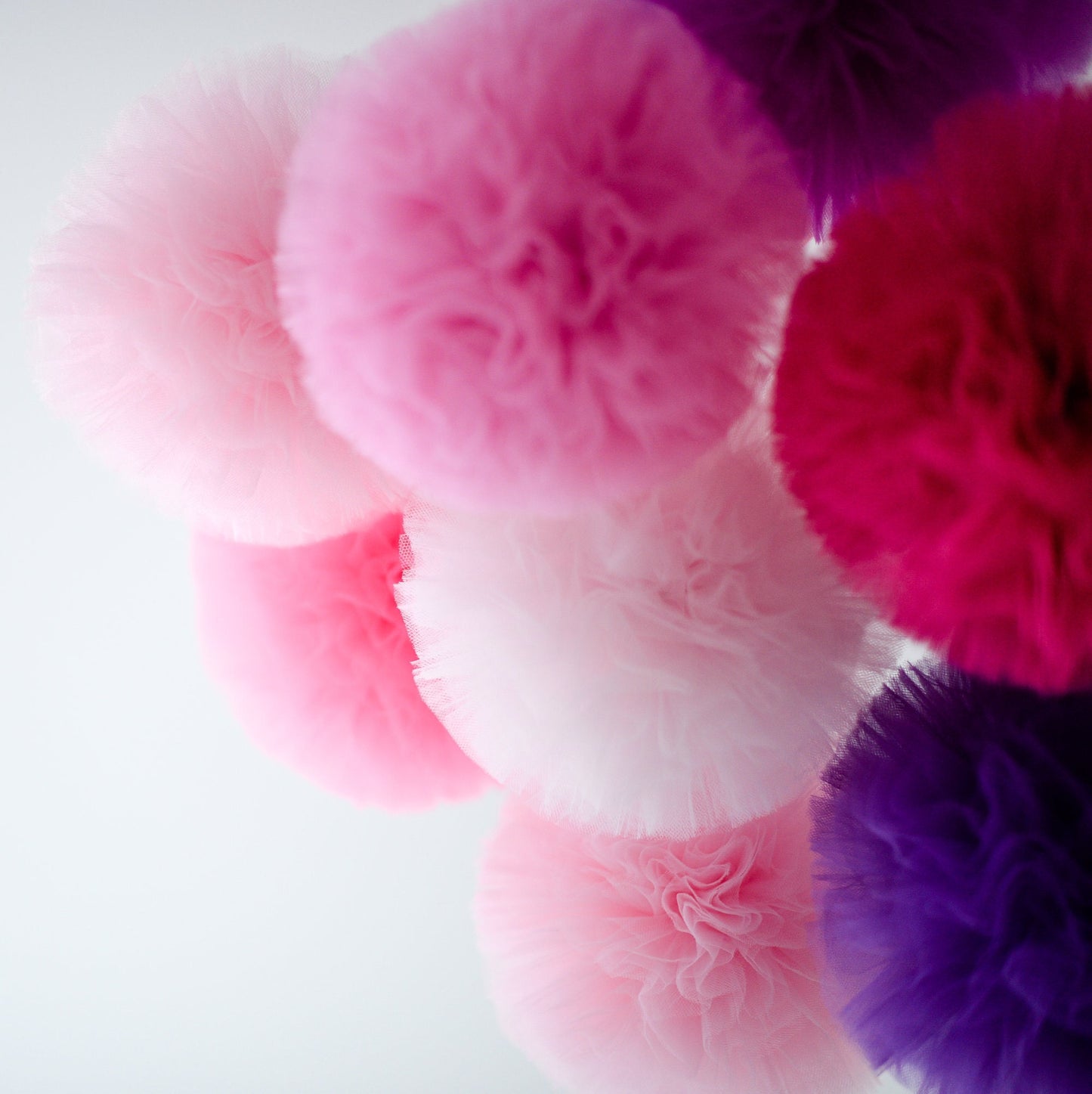 Baby pink tulle pom poms party decorations wedding, birthday party Baby Bed Canopy decor gift baby shower gift  Pom-Pom Wand