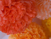 Orange and Peach Paper Pom Poms - Fall Baby Shower and Autumn Party Decorations