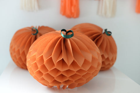 Large paper pumpkin honeycomb Halloween party decoration 25cm / 10”  Sandstone home fall decor baby shower table decor birthday party