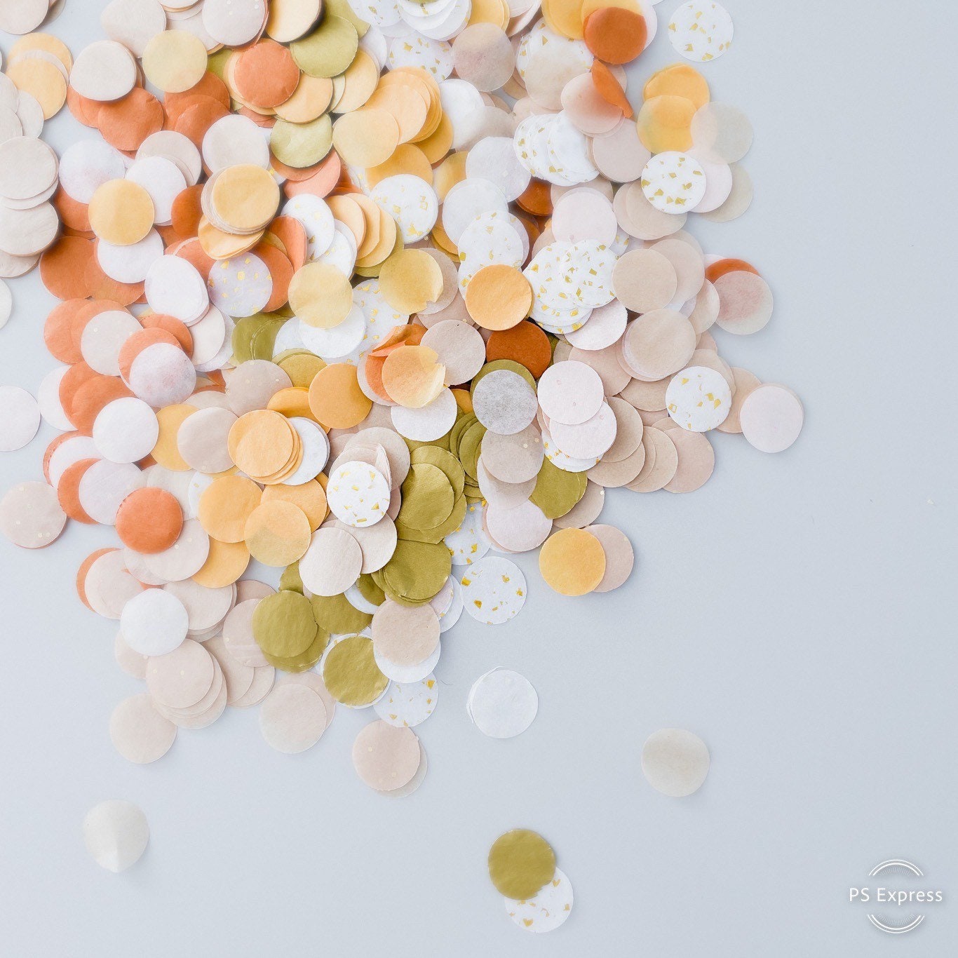 Vintage Orange and Gold Paper Confetti 15g Fall Biodegradable Wedding Confetti  Pumpkin Spice round confetti pack